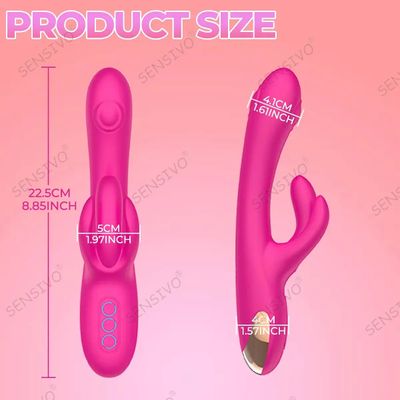 G spot Tapping Dildo Vibrator with Clit Massaging & Vibration Clitoris Vaginal Stimulator Adult Masturbation Massager for Women_img_4