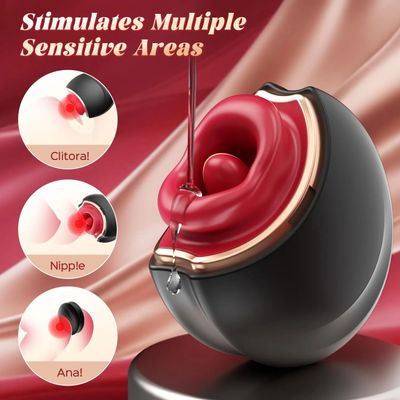 Mouth-Shaped Biting Vibrators for Women with 10 Tongue Licking Clitoral Nipple Stimulation Adult Sex Toys Females Masturbator_img_3