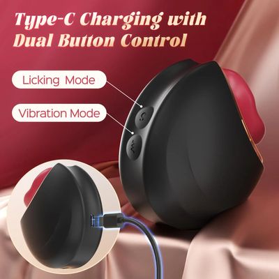 Mouth-Shaped Biting Vibrators for Women with 10 Tongue Licking Clitoral Nipple Stimulation Adult Sex Toys Females Masturbator_img_4