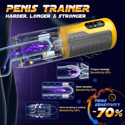 Automatic Telescopic Thrusting Rotating Male Masturbator Cup Licking Vibrating Masturbation Blowjob Pussy Adult Sex Toys for Men_img_4