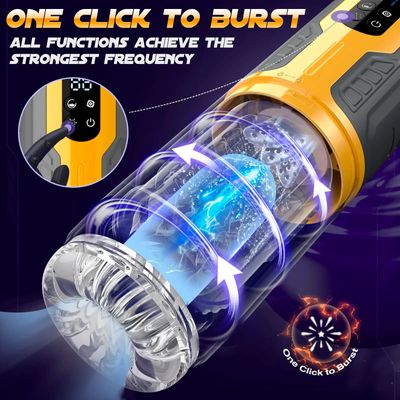 Automatic Telescopic Thrusting Rotating Male Masturbator Cup Licking Vibrating Masturbation Blowjob Pussy Adult Sex Toys for Men_img_3