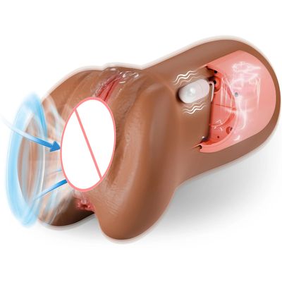 Realistic Vaginas Masturbator Automatic Men Pocket Pussy Artificial Vagina Male Vibrator Blowjob Sucking Machine Adult Sex Toys_img_0