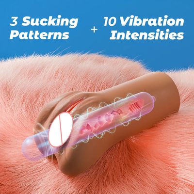 Realistic Vaginas Masturbator Automatic Men Pocket Pussy Artificial Vagina Male Vibrator Blowjob Sucking Machine Adult Sex Toys_img_4