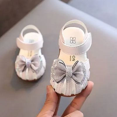 Kids Girls Reinstone Fabric Bow Knot Stylish Summer Sandals (6 months - 3 years)_img_2