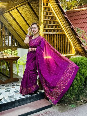 Dhupian Silk Sharee with Blaus Piece_img_0