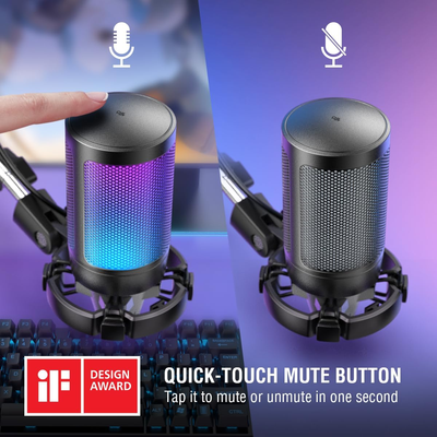 FIFINE AMPLIGAME A6T Gaming PC USB Microphone & Podcast Condenser Mic with Boom Arm Microphone_img_2
