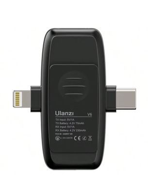 Ulanzi V6 3-in-1 Wireless Lavalier Microphone for iPhone, Android, Tablet & Camera ._img_1
