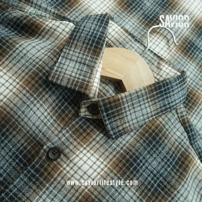 Coffee Check - Full Sleeve Pocket Less Check Shirt_img_0