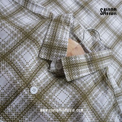Olive Grid Check - Full Sleeve Pocket Less Check Shirt_img_1