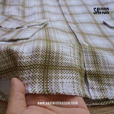 Olive Grid Check - Full Sleeve Pocket Less Check Shirt_img_2