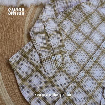 Olive Grid Check - Full Sleeve Pocket Less Check Shirt_img_3