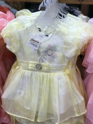 Baby Girl Eid Dresses - Party & Festive Wear - Yellow & Pink Kaftans - Palli পল্লী_img_0