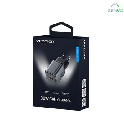 Vention 2-Port GaN Charger 30W USB-C + 18W USB-A, EU Plug_img_2