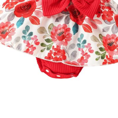 Baby Girl Sleeveless Lace Floral Romper Dress with Headband (0 to 12 months)_img_9