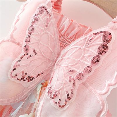 Baby Girl Butterfly Wings Fairy Sleeveless Pleated Lace Summer Dress (6 months to 3 years)_img_3