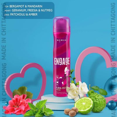 Engage Floral Zest Deodorant, For Women, Citrus & Floral Notes, Long-Lasting_img_1