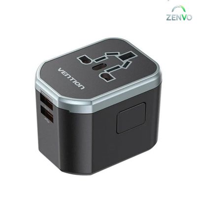 Vention 20W 3-Port USB (C + A + A) Universal Travel Adapter (FJCB0)_img_0