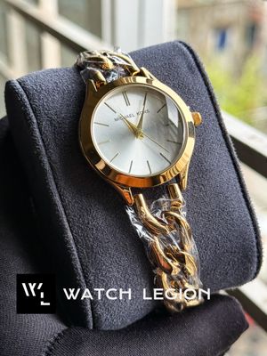 MK SHACKLE CHAIN GOLDEN WHITE DIAL_img_0