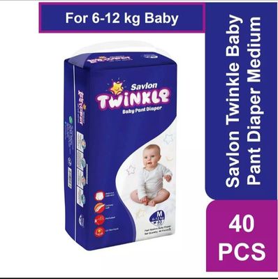 Savlon Twinkle M Size 40pcs Pant Diapers for 6 to 12kg Babies_img_0