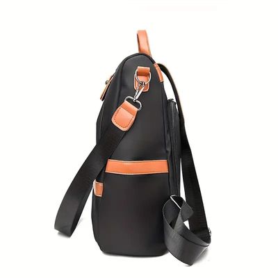 Women Large Capacity Outdoor Tote Bag ( Orrange/ black)_img_2