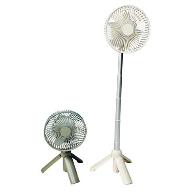 AZEADA PD-F27 Rechargeable Fan with Tripod Stand- White  & Green Color_img_3