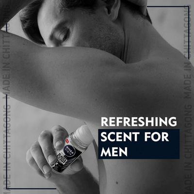 Nivea Men Roll On Antiperspirant & Deodorant Invisible Black and White 48 Hour Protection - Alcohol Free, 50_img_4