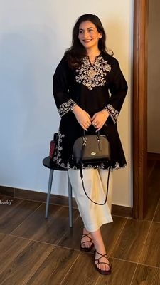 Black Embroidered Kurti_img_3