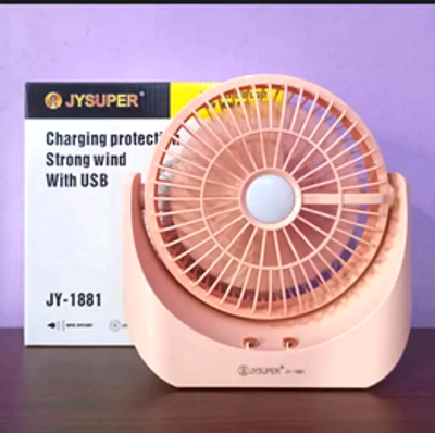 JY Super lithium rechargeable fan mini table fan with LED light JY 1881_img_2