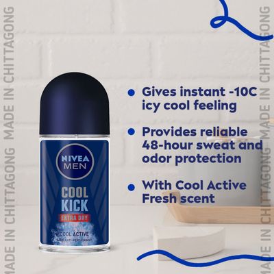 Nivea Men Roll On Cool Kick Extra day - 50ml_img_1