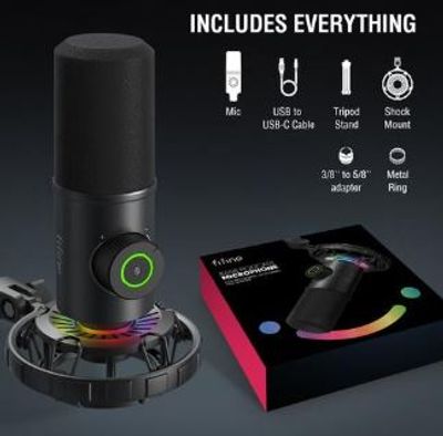 FIFINE K658 USB Dynamic Cardioid Podcast Microphone With A Live Monitoring, Gain Control, Mute Button_img_0
