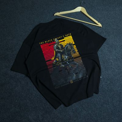 The Black Knight's Oath♞🗡️ (Limited Edition) - Premium Oversized Drop Shoulder T-shirt._img_1