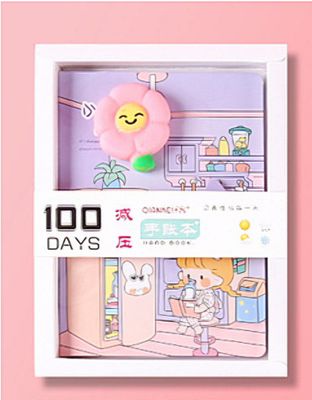 Cartoon Decompression Notebook Student Prize Gift Notebook Stationery Gift Box Set_img_4