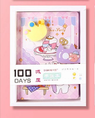 Cartoon Decompression Notebook Student Prize Gift Notebook Stationery Gift Box Set_img_11
