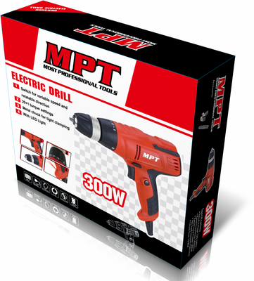 MPT Electric Drill, 300w, 10mm(3/8"), Keyless chuck, Model: MED3006_img_1