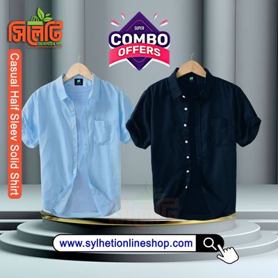 Combo Men's Stylish Half Sleev Casual Solid Shirt_img_0