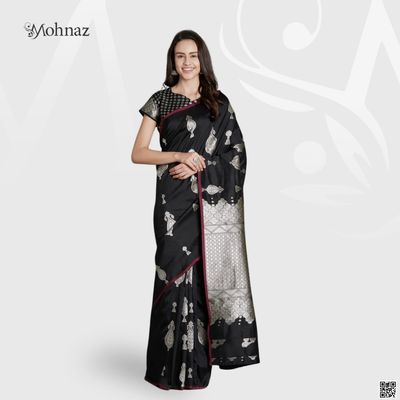 ব্লাউজ পিস সহ প্রিন্টেড সিল্ক শাড়ি_img_0