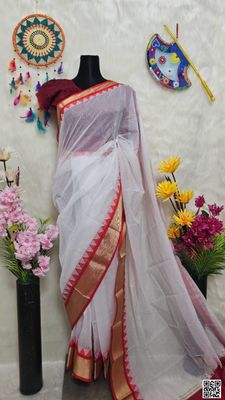 পূজা স্পেশাল শাড়ি প্রিমিয়াম কোয়ালিটি হাল্ফ সিল্ক শাড়ি_img_0