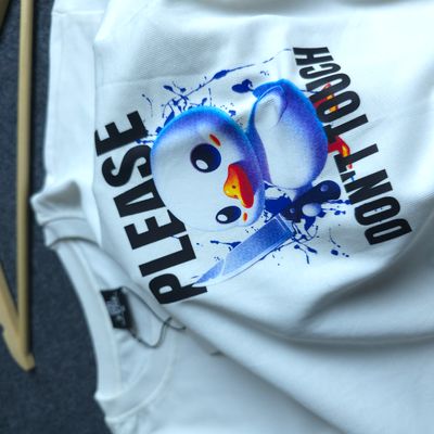 Please Don't Touch Me 🦆🔪 - Premium Oversize Drop Shoulder T-shirt_img_1