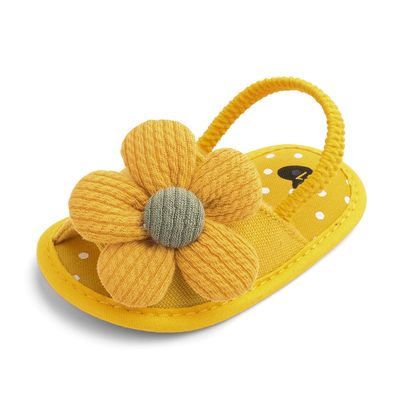Baby Girls Fabric Non-Slip First Walkers Flat Sole Sunflower Sandals (0-15 months)_img_1