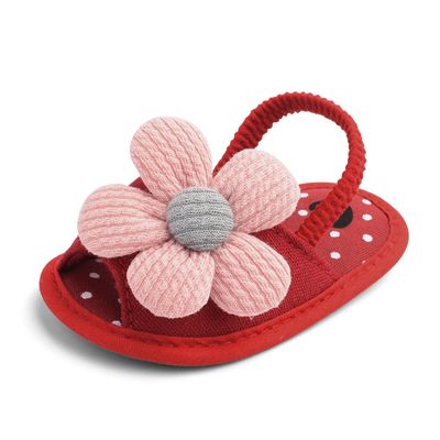 Baby Girls Fabric Non-Slip First Walkers Flat Sole Sunflower Sandals (0-15 months)_img_2