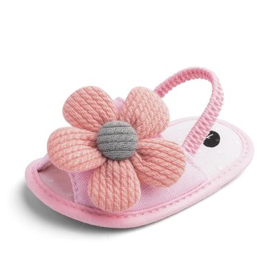 Baby Girls Fabric Non-Slip First Walkers Flat Sole Sunflower Sandals (0-15 months)_img_3