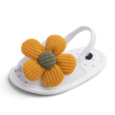 Baby Girls Fabric Non-Slip First Walkers Flat Sole Sunflower Sandals (0-15 months)_img_5