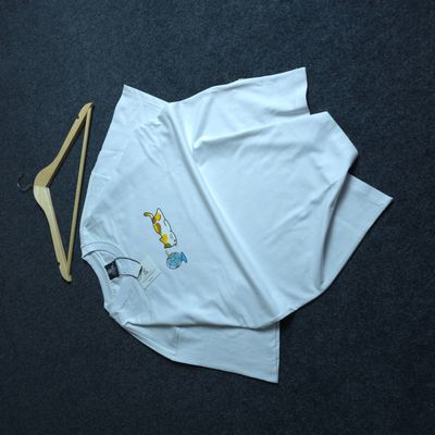 Korean Cat Enjoying The Wind (White) - Premium Oversized Drop Shoulder T-shirt_img_2
