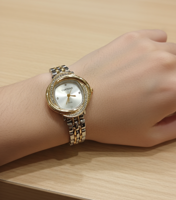 Shein - CARYINO Ladies Dual-Tone Stainless Steel Watch Band_img_0