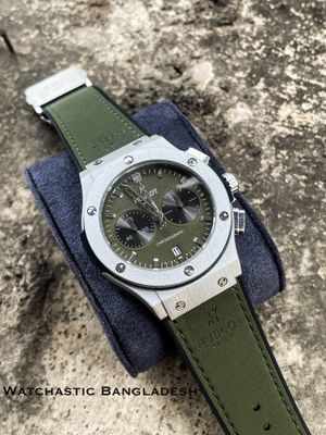 HUBLOT CLASSIC FUSION SILVER CASE GREEN BELT GREEN DIAL_img_0