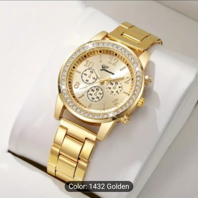 Elegant Women's Quartz Watch with Rhinestone Accents - Fashionable Analog Display, Alloy Band & Case, Non-_img_0
