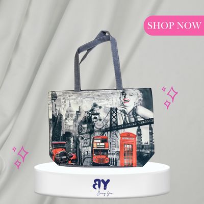 2025 Trendy Canvas Tote Bag – Women’s Multi-Color Print Shoulder Bag | High Capacity, Lightweight & Washable | Custom Pattern Design_img_0