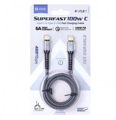 ZOOOK Superfast 100W C USB Type-C To Type-C Fast Charging Cable ._img_1