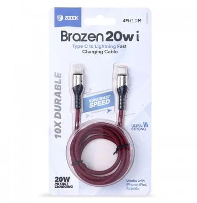 ZOOOK Brazen 20w i USB Type-C to Lightning Fast Charging Cable-Red Color ._img_1