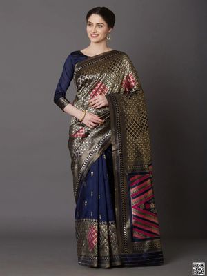 Latest & Exclusive Luxury Stylish Glorious Design Saree With Gorgeous Blouse Piece For Woman_img_0